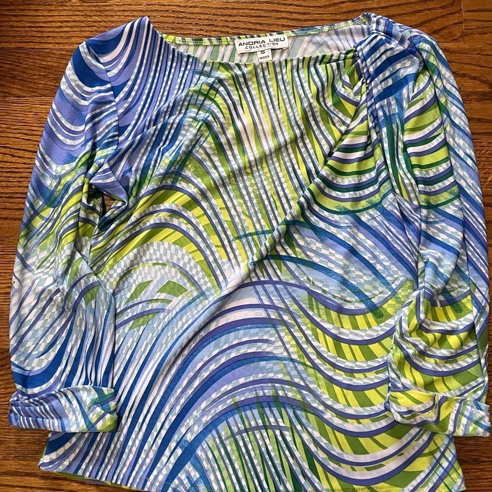 **4/$12** Andria Lieu Collection Boat Neck 3/4 Sleeve Size Small
